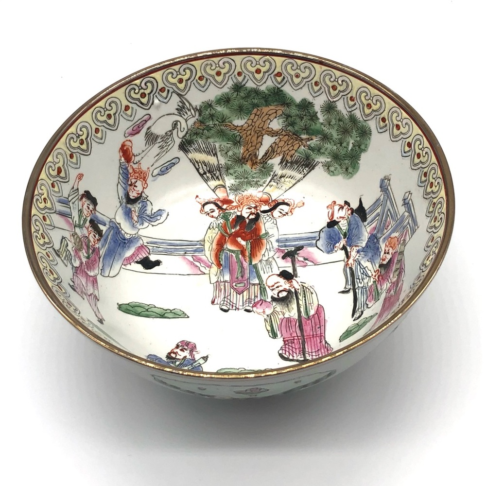Antique Chinese Hand Painted Rose Bowl - Picture 2 of 14